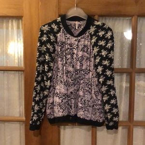 Patterned bomber jacket